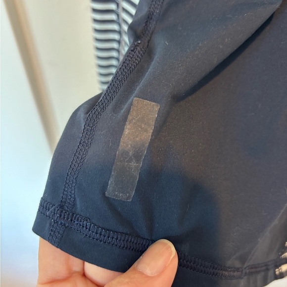 Zella Navy and White Striped Long Sleeve Swim Tee - Picture 4 of 5